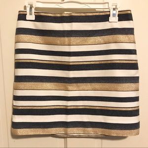 J. Crew Shiny-Striped Mini Skirt